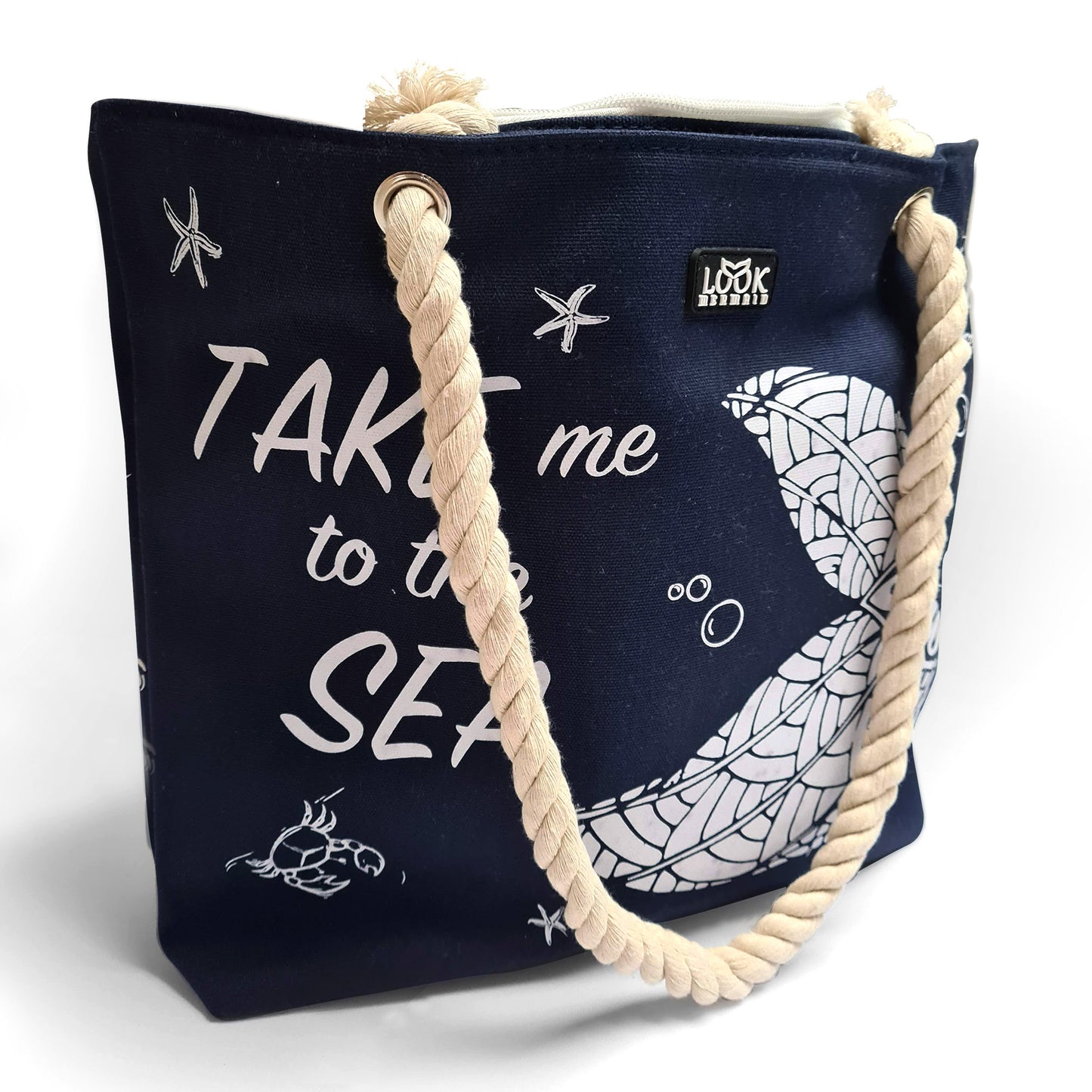 Take Me To The Sea Mermaid Shoulder Beach Bag