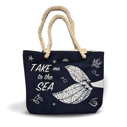 Take Me To The Sea Mermaid Shoulder Beach Bag