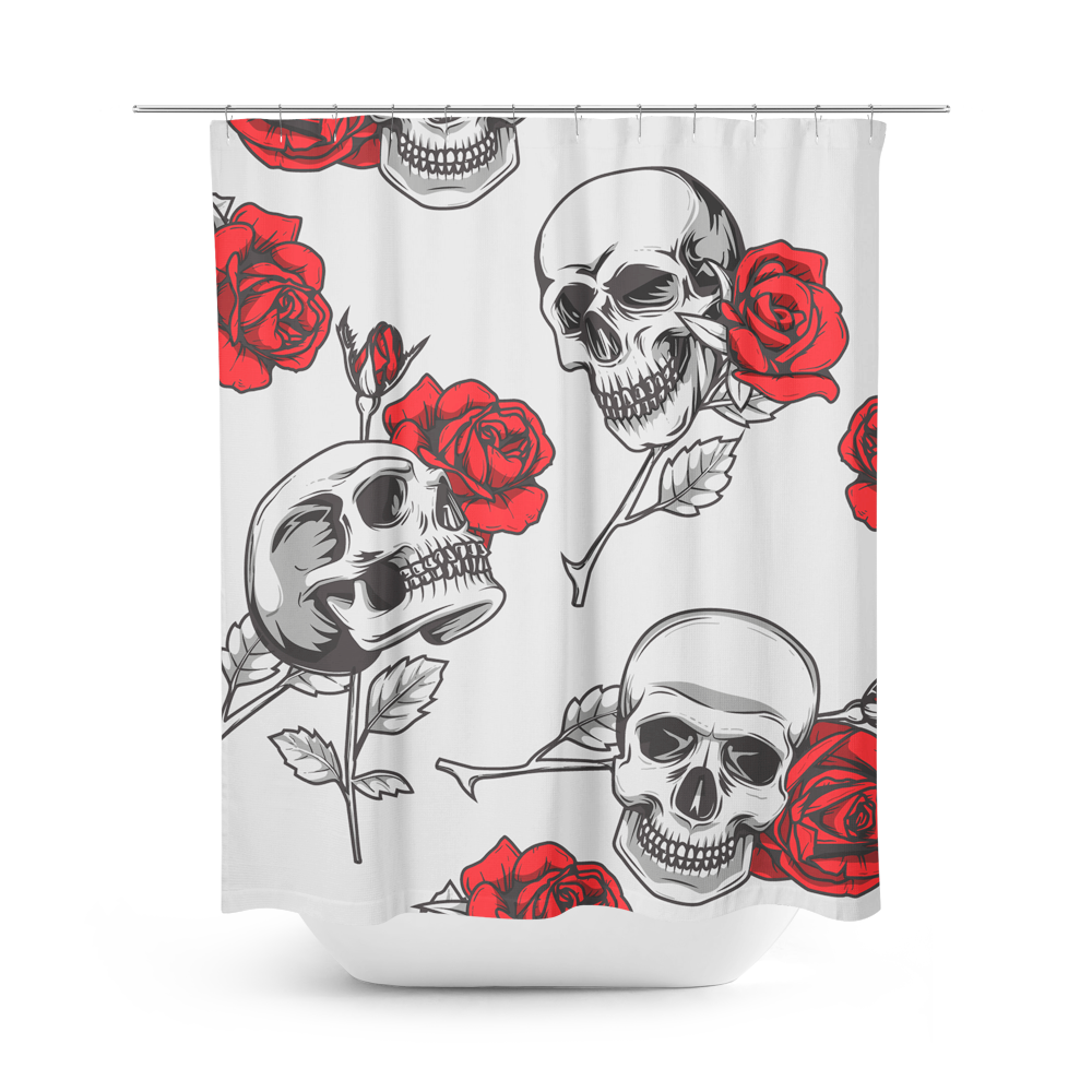 Skullistic Death Rose Shower Curtain