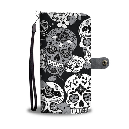 Skullistic Sugar Skull Pattern Grey Phone Case