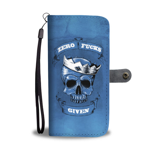 Zero F*ck Given Blue Phone Wallet Case