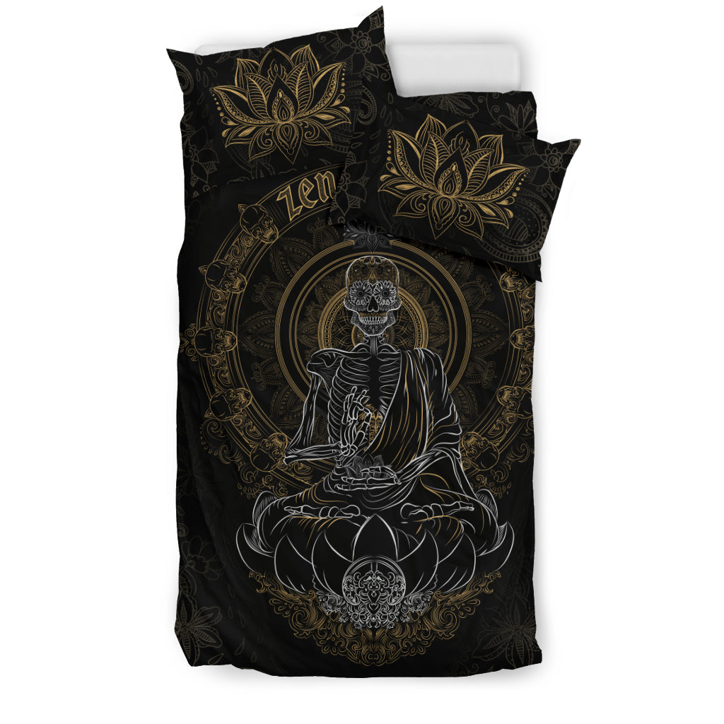 Skullistic™ Zen Meditating Skeleton Duvet Cover Set