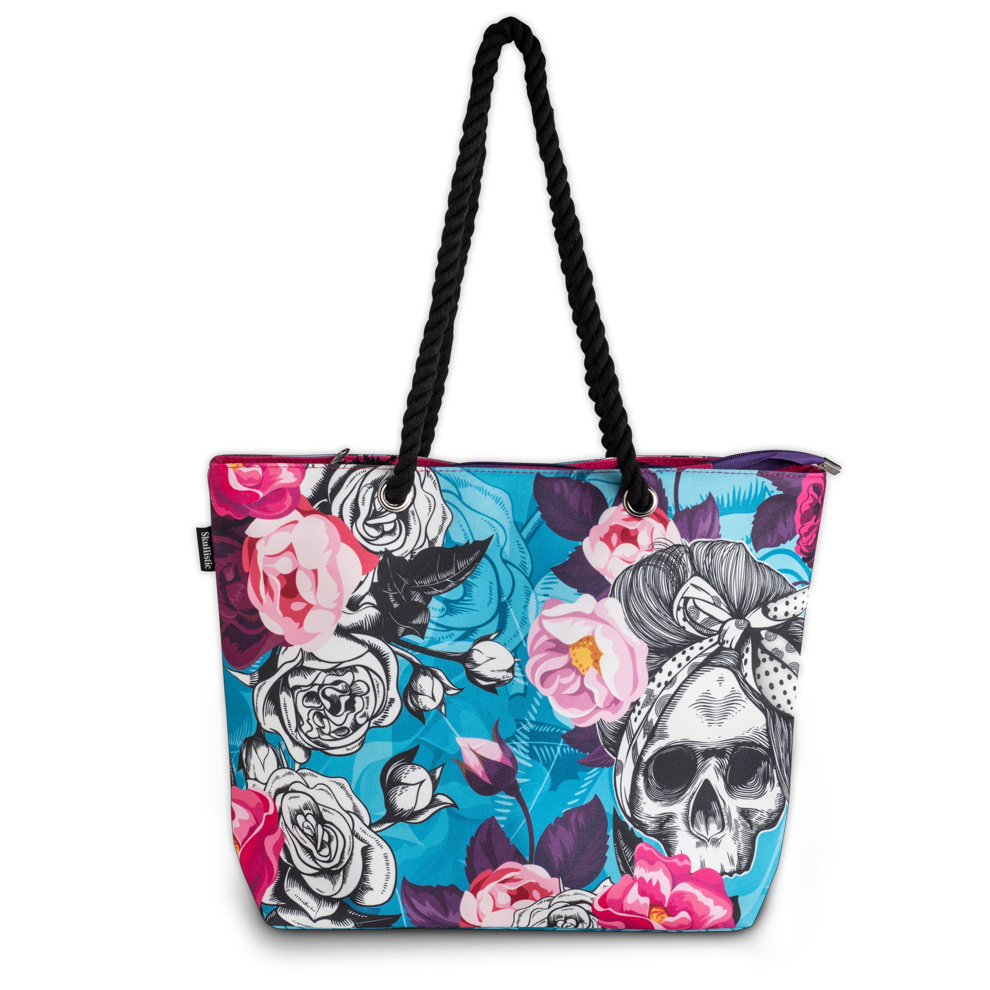BB Flower Skull Shoulder Beach Bag – Zapps Clothing